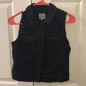 Black vest jean jacket